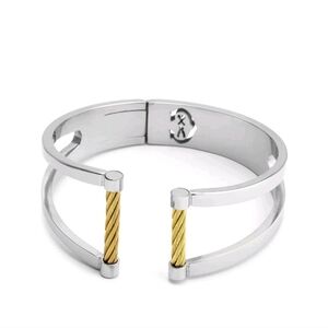 NIB XL Women’s Charriol Cable Cuff Bracelet  Silver & Gold Tone Luxury Jewelry